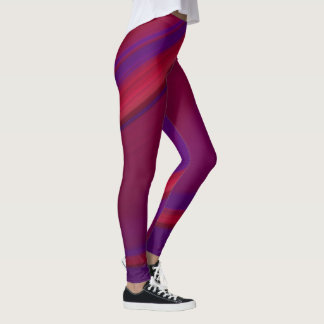 Leggings Moderne Abstrait Minimaliste Tourbillon Rouge Viol