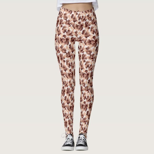 Leggings Moderne Abstrait Mocha Mousse Beige Preppy (Devant)