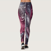 Leggings Moderne Abstrait simple torse rose et violet (Dos)