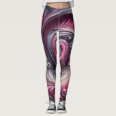 Leggings Moderne Abstrait simple torse rose et violet (Devant)