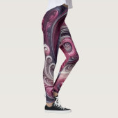 Leggings Moderne Abstrait simple torse rose et violet (Droite)