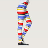 Leggings Moderne bandes rouges bleues et blanches (Droite)