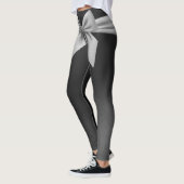Leggings Moderne Black Grey Bow élégant (Gauche)