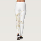 Leggings Moderne Blanc Or Soleil Lune Planète Universe Mand (Dos)