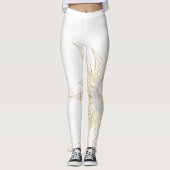Leggings Moderne Blanc Or Soleil Lune Planète Universe Mand (Devant)