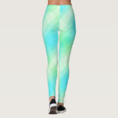 Leggings moderne blauwe gele strepen (Achterkant)