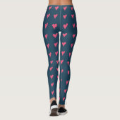 Leggings Moderne Bleu Coeur Rose Saint Valentin (Dos)