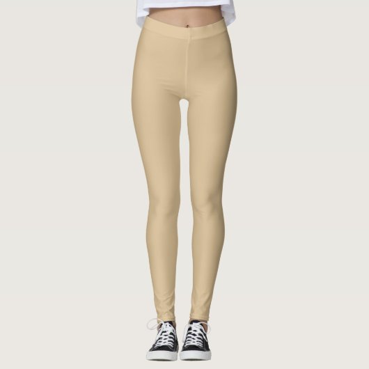 Leggings Moderne bloc de couleur pratique l Beige (Devant)