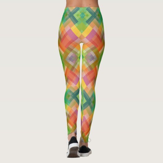 Leggings Moderne Carré élégant Triangles Polygon Motif (Dos)