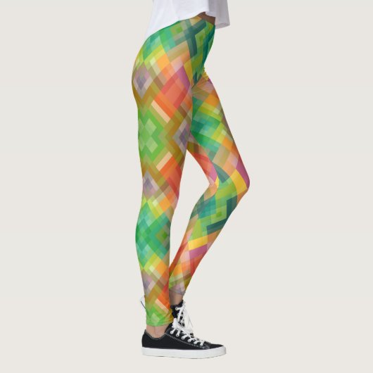 Leggings Moderne Carré élégant Triangles Polygon Motif (Droite)