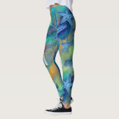 Leggings Moderne Chic Aqua Blue Marine Life Ocean Starfish (Gauche)