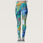 Leggings Moderne Chic Aqua Blue Marine Life Ocean Starfish (Devant)