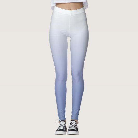 Leggings Moderne Chic Bleu et Blanc Ombré (Devant)