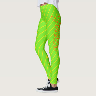 Leggings Moderne Chic Cool Neon Jaune Vert Orange Yoga