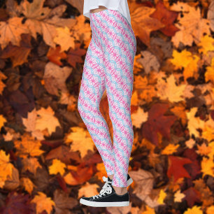 Leggings Moderne chic géométrique roses roues de vélo motif
