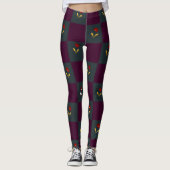 Leggings Moderne Chic Plaid Avec Fleur (Devant)