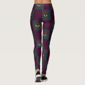 Leggings Moderne Chic Plaid Avec Fleur (Dos)