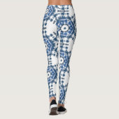 Leggings Moderne Chic Shobori Motif de teinture Bleu Tie (Dos)