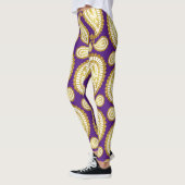 Leggings Moderne Cute tendance élégant Noël doré violet (Gauche)