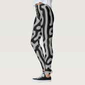 Leggings Moderne, élégant, gris et noir classique (Gauche)