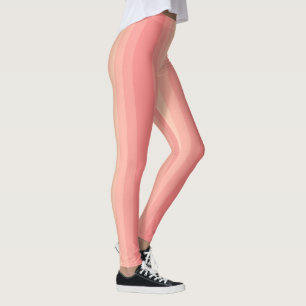 Leggings Moderne Elégant Pastel Peach Couleur Modèle rayé