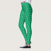 Leggings Moderne Elégant Shamrock irlandais Vert Clover (Gauche)