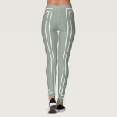 Leggings Moderne Elégant Vert Blanc Pastel Couleurs Modes (Dos)