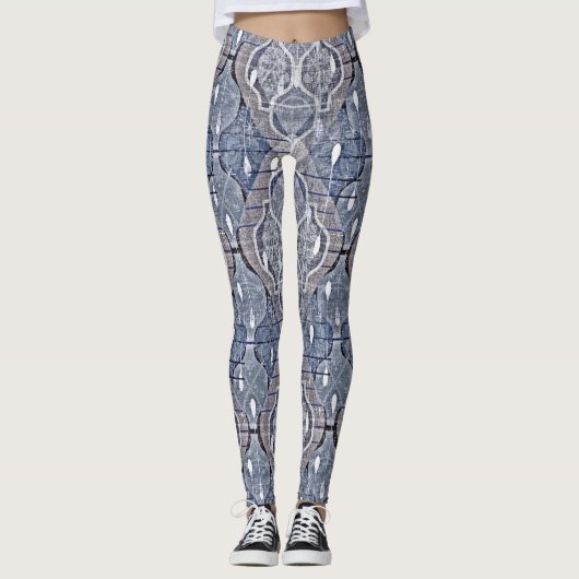 Leggings Moderne gris oignon atomique contemporaine (Devant)