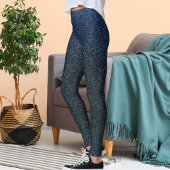 Leggings Moderne joli motif pailleté bleu brillant Noël
