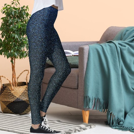 Leggings Moderne joli motif pailleté bleu brillant Noël