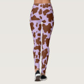 Leggings Moderne Lilac Purple et Brown Fourrure de vache Im (Dos)