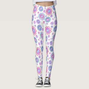 Leggings Moderne Lotus Flower Pink Pastel Green