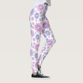 Leggings Moderne Lotus Flower Pink Pastel Green (Droite)