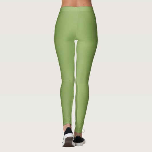 Leggings Moderne mignon Solide dégradé vert motif d'onde (Dos)
