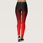 Leggings Moderne minimaliste noir dégradé rouge (Dos)