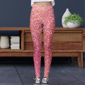 Leggings Moderne Motif Sport de Paillettes Rose Mignonnes B