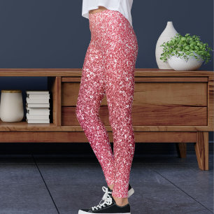 Leggings Moderne Motif Sport de Paillettes Rose Mignonnes B