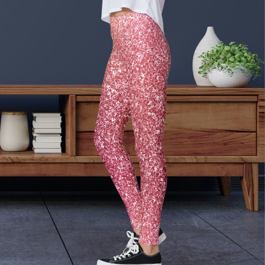 Leggings Moderne Motif Sport de Paillettes Rose Mignonnes B