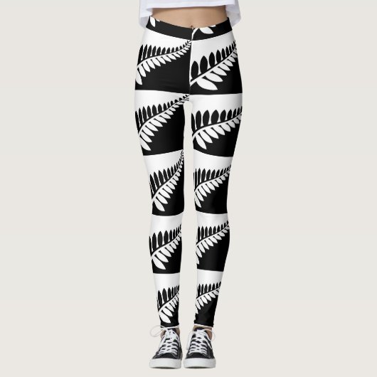 LEGGINGS **MODERNE NOIR ET BLANC CONÇU** (Devant)
