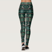 Leggings Moderne Nordic Knit Motif Fun laide Sweat Vert (Dos)