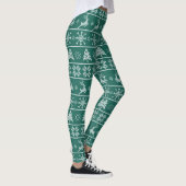 Leggings Moderne Nordic Knit Ugly Sweater Vert Blanc tendan (Droite)