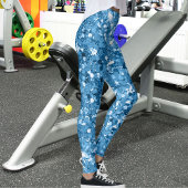 Leggings Moderne Pailleté Azur Clair Pastel Foncé Brillante