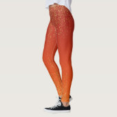 Leggings Moderne pailleté orange jaune de style (Gauche)