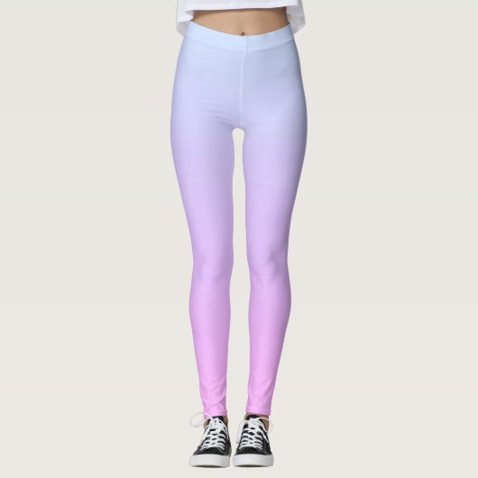 Leggings Moderne Pastel Blue & Pink Ombre (Devant)