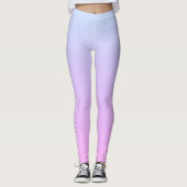 Leggings Moderne Pastel Blue & Pink Ombre Monogramme (Devant)