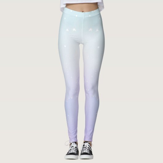 Leggings Moderne Pastel Periwinkle Lumière Turquoise Ombre  (Devant)