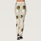 Leggings Moderne Pastel Rose Et Vert Motif Avocado (Dos)