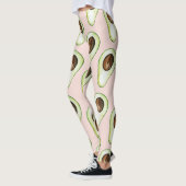 Leggings Moderne Pastel Rose Et Vert Motif Avocado (Gauche)