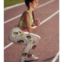 Moderne Pastel Rose Et Vert Motif Avocado