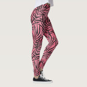 Leggings Moderne Pink Black Foliing Motif élégant Yoga (Droite)
